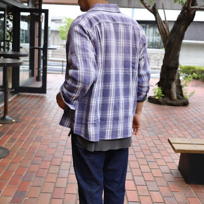 クロ トップス KURO 長袖 シャツ チェック柄 長袖 シャツ 90´ｓ OLD STYLE SHIRT パープル チェック PURPLE CHECK 2023秋冬新作｜charger｜11