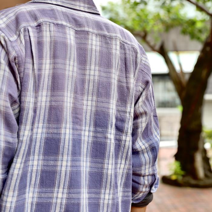 クロ トップス KURO 長袖 シャツ チェック柄 長袖 シャツ 90´ｓ OLD STYLE SHIRT パープル チェック PURPLE CHECK 2023秋冬新作｜charger｜12