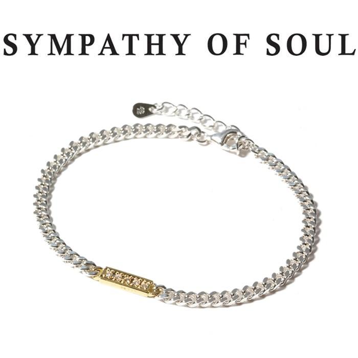 シンパシーオブソウル ブレスレット SYMPATHY OF SOUL Small ID Chain Bracelet SV × K18YG Diamond スモールアイディーチェーン シルバー × ゴールド ダイヤ