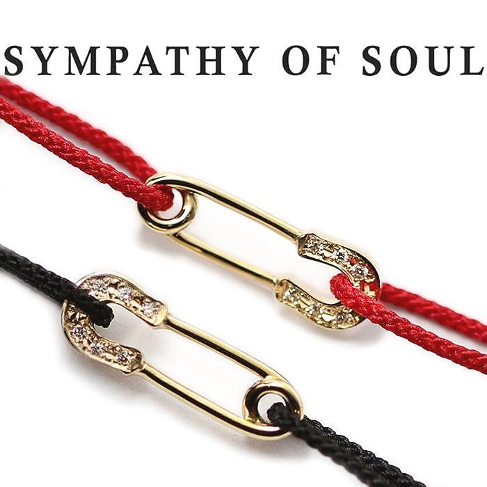 シンパシーオブソウル ブレスレット SYMPATHY OF SOUL Safety Pin Cord Bracelet K18YG w