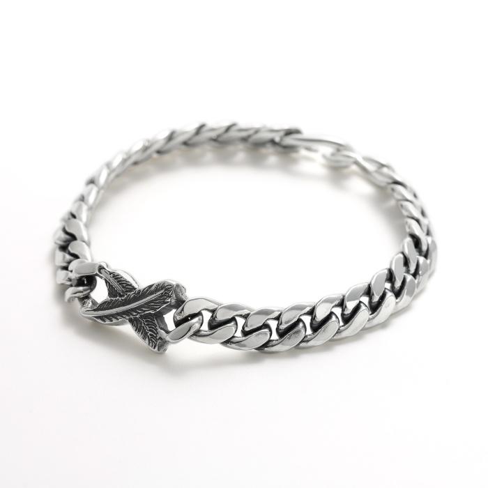 シンパシーオブソウル ブレスレット SYMPATHY OF SOUL フェザー X ブレスレット シルバー Feather X Bracelet Silverの画像