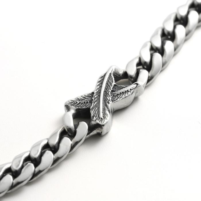 シンパシーオブソウル ブレスレット SYMPATHY OF SOUL フェザー X ブレスレット シルバー Feather X Bracelet Silverの画像