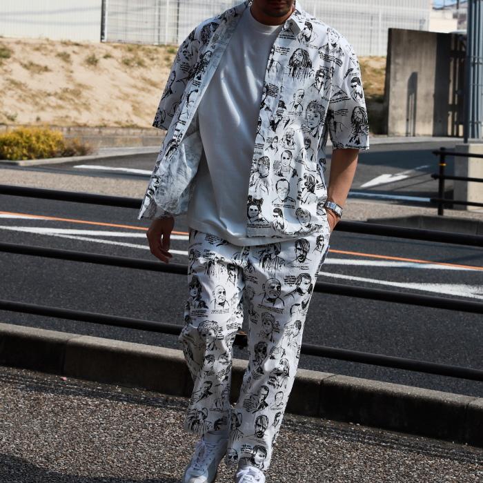 GOODNEIGHBORS SHIRTS シャツ グッドネイバーズシャツ 総柄 ワイド