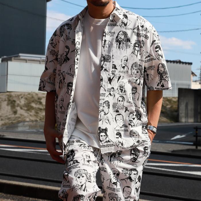 GOODNEIGHBORS SHIRTS シャツ グッドネイバーズシャツ 総柄 ワイド