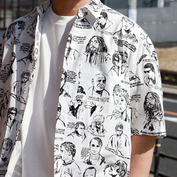 GOODNEIGHBORS SHIRTS シャツ グッドネイバーズシャツ 総柄 ワイド