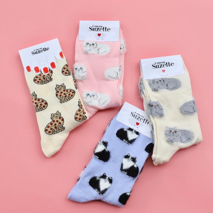 ククシュゼット 正規商品 靴下 レディース かわいい 猫 フランス