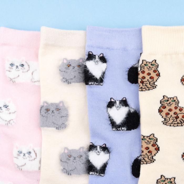 ルーソックス 猫 キャット メール便】キャットシースルーソックス ねこ 猫 靴下 – レディース