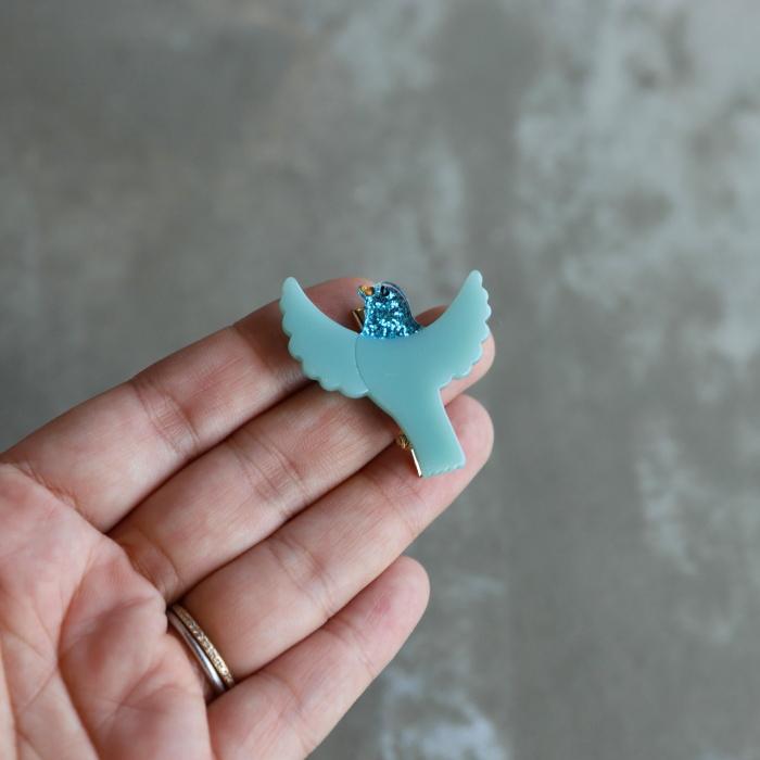 ククシュゼット 正規商品 ヘア アクセ クリップ ヘアピン かわいい 鳥 フランス Coucou Suzette ブルー バード ヘア クリップ Blue Bird Hair Clip ブルー