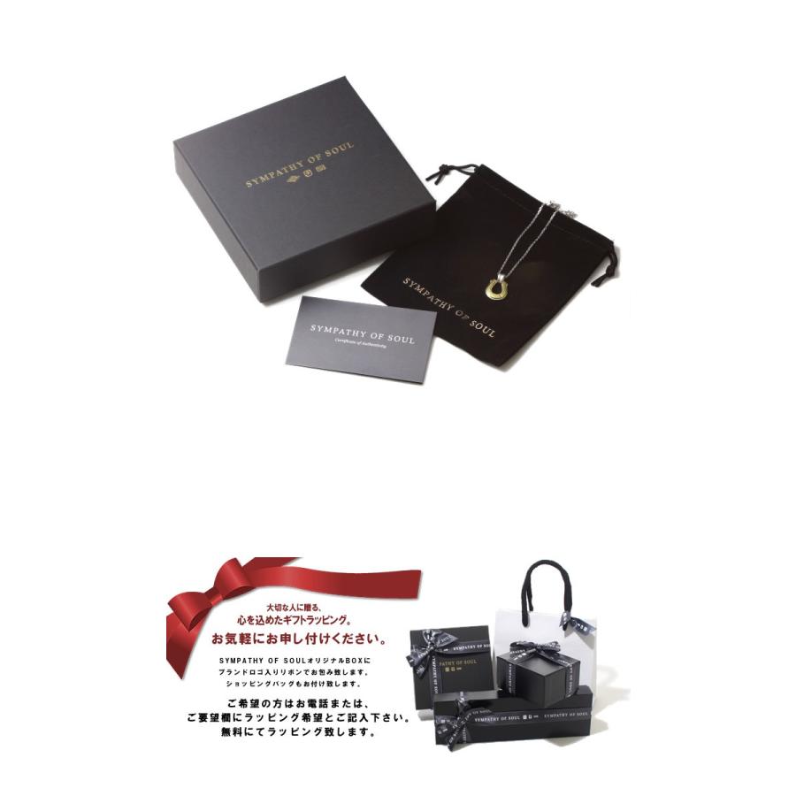 シンパシーオブソウル ネックレス ホースシュー ラージ  シルバー 真鍮 ダイヤ SYMPATHY OF SOUL 当店別注 Horseshoe Large SV BRASS Diamond × Chain 1.4mmの画像