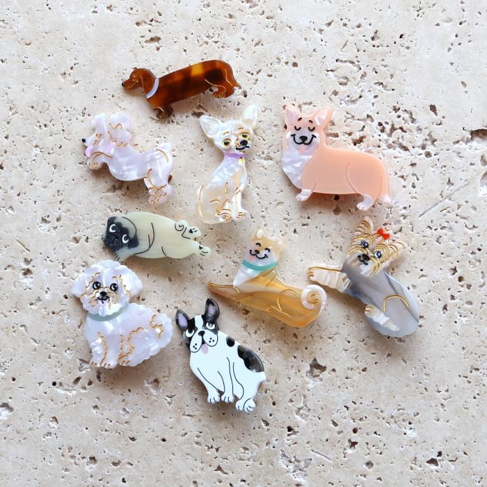 ククシュゼット 正規商品 ヘアアクセ クリップ ピン 犬 Coucou Suzette