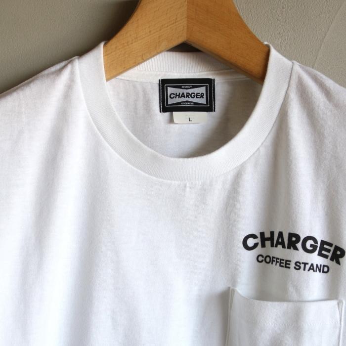 CHARGER COFFEE STAND Tシャツ チャージャーコーヒースタンド オリジナル ポケット付き ロゴ Tシャツ POCKET LOGO S/S TEE ホワイト WHITE 2022春夏新作｜charger｜03