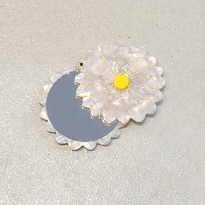 ククシュゼット 正規商品 手鏡 コンパクト ミラー スライド式 花