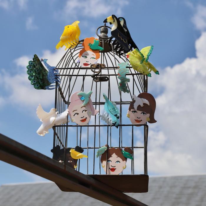 ククシュゼット 正規商品 ヘア アクセ クリップ かわいい 鳥 ハト