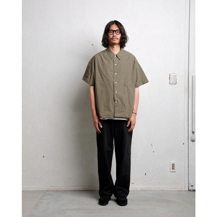 エディットクロージング シャツ  EDIT CLOTHING ギンガムチェック シャツ GINGHAM CHECK SHORT SLEEVE SHIRTS ブラック/カーキ 2026春夏新作 |  | 01