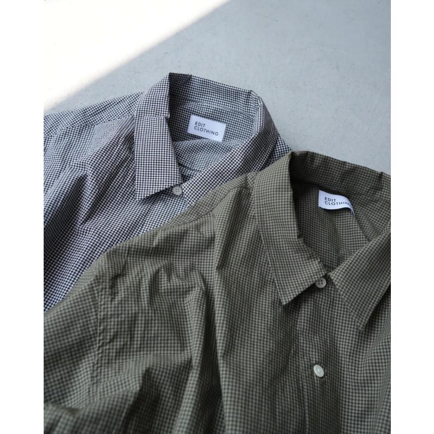 エディットクロージング シャツ  EDIT CLOTHING ギンガムチェック シャツ GINGHAM CHECK SHORT SLEEVE SHIRTS ブラック/カーキ 2026春夏新作 |  | 07