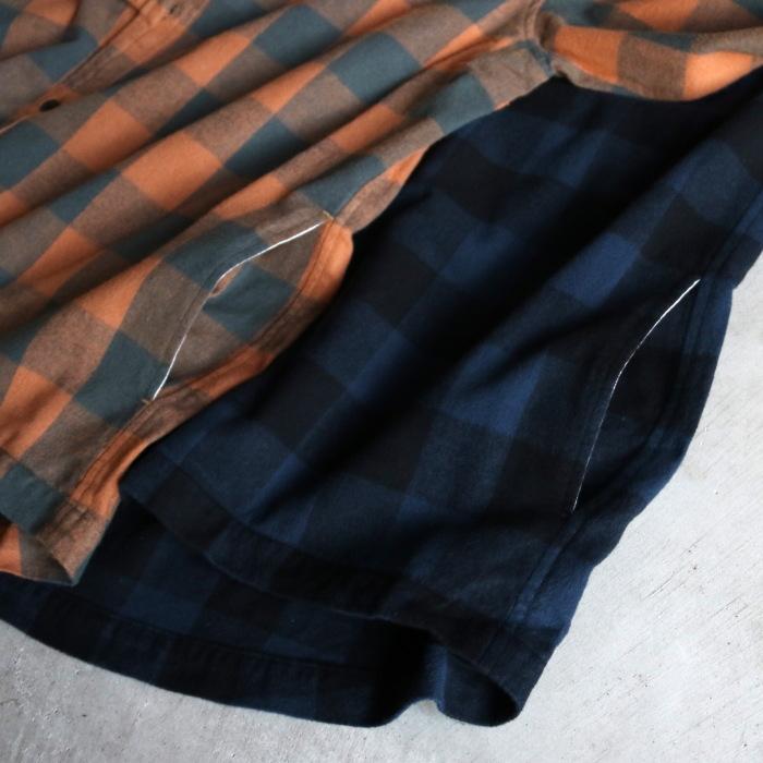 エディットクロージング シャツ EDIT CLOTHING  バッファロー チェック シャツ BUFFALO CHECK SHIRTS JK ブルー系/オレンジ系 2色展開 2023秋冬新作｜charger｜05