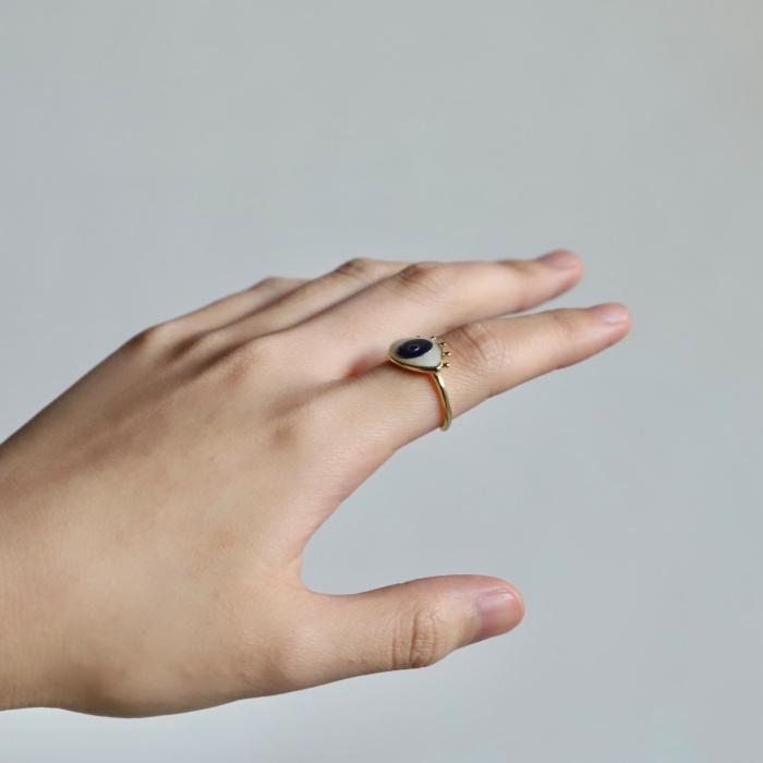 ククシュゼット 正規商品 指輪 個性的 目 ラメ Coucou Suzette アイ