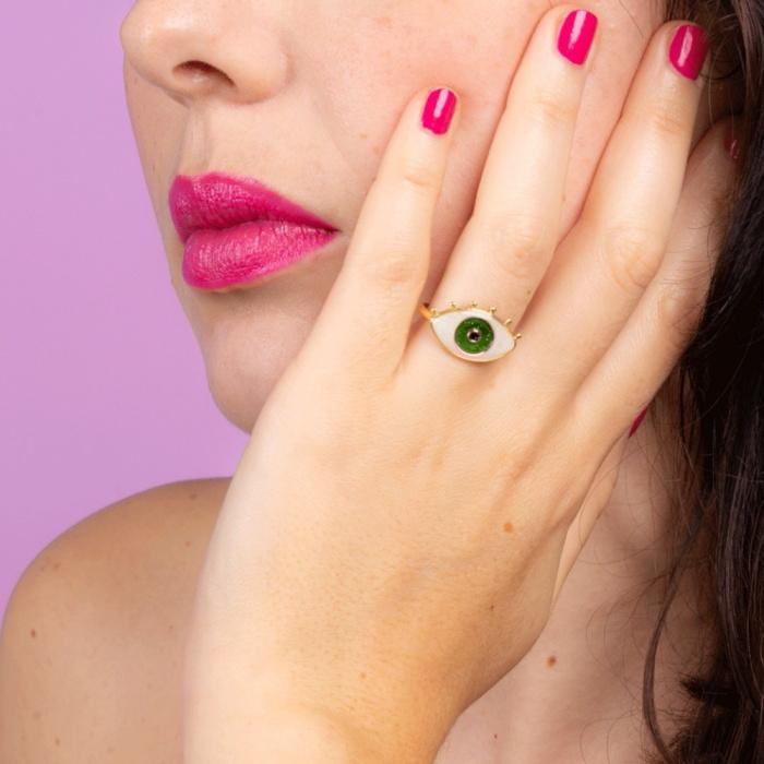 ククシュゼット 正規商品 指輪 個性的 目 ラメ Coucou Suzette アイ