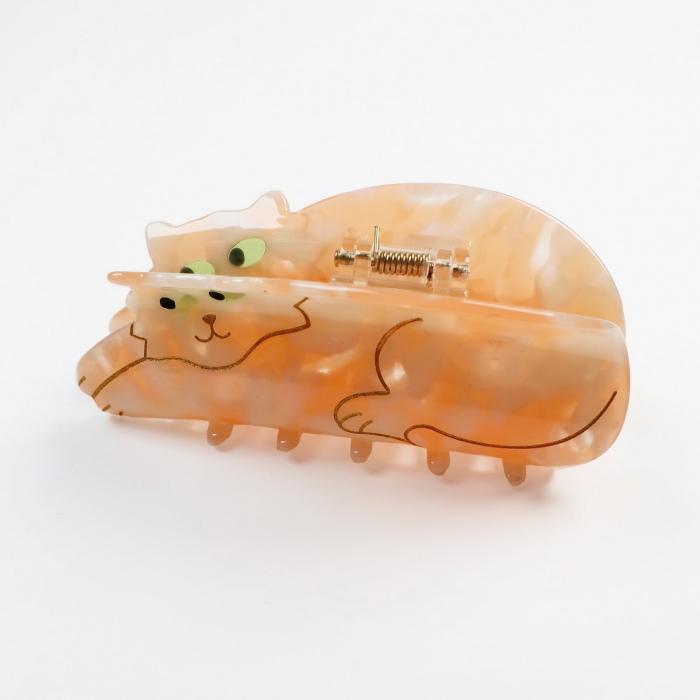 ククシュゼット 正規商品 ヘア アクセ クリップ 猫 トラ猫 茶トラ
