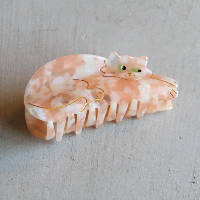 ククシュゼット 正規商品 ヘア アクセ クリップ 猫 トラ猫 茶トラ