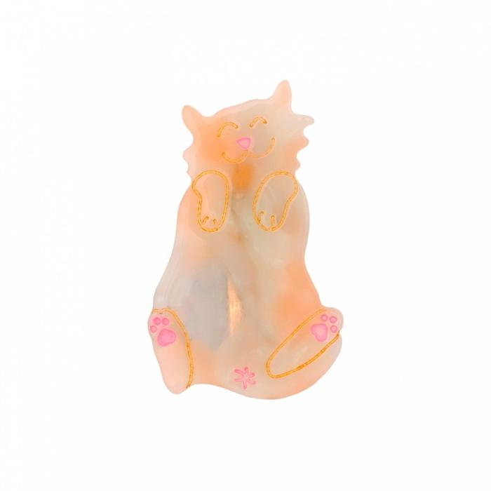 ククシュゼット 正規商品 ヘアアクセ クリップ ピン 猫 トラ猫 Coucou Suzette  ジンジャーキャット ヘア クリップ Ginger Cat hair clip ベージュ系 Beige｜charger｜03