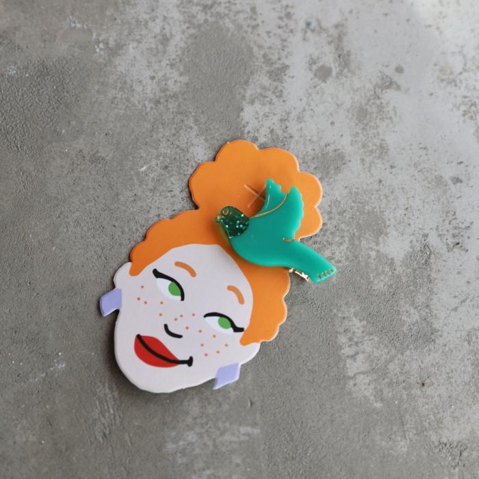 ククシュゼット 正規商品 ヘア アクセ クリップ ヘアピン かわいい 鳥 Coucou Suzette グリーン バード ヘア クリップ Green Bird Hair Clip グリーン