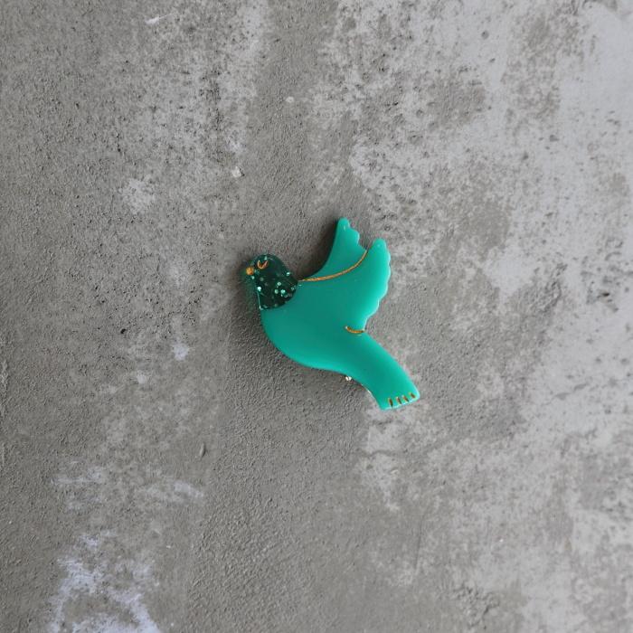 ククシュゼット 正規商品 ヘア アクセ クリップ ヘアピン かわいい 鳥 Coucou Suzette グリーン バード ヘア クリップ Green Bird Hair Clip グリーン
