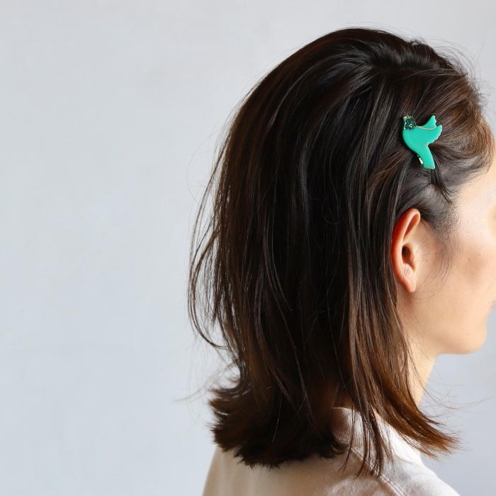 ククシュゼット 正規商品 ヘア アクセ クリップ ヘアピン かわいい 鳥 Coucou Suzette グリーン バード ヘア クリップ Green Bird Hair Clip グリーン