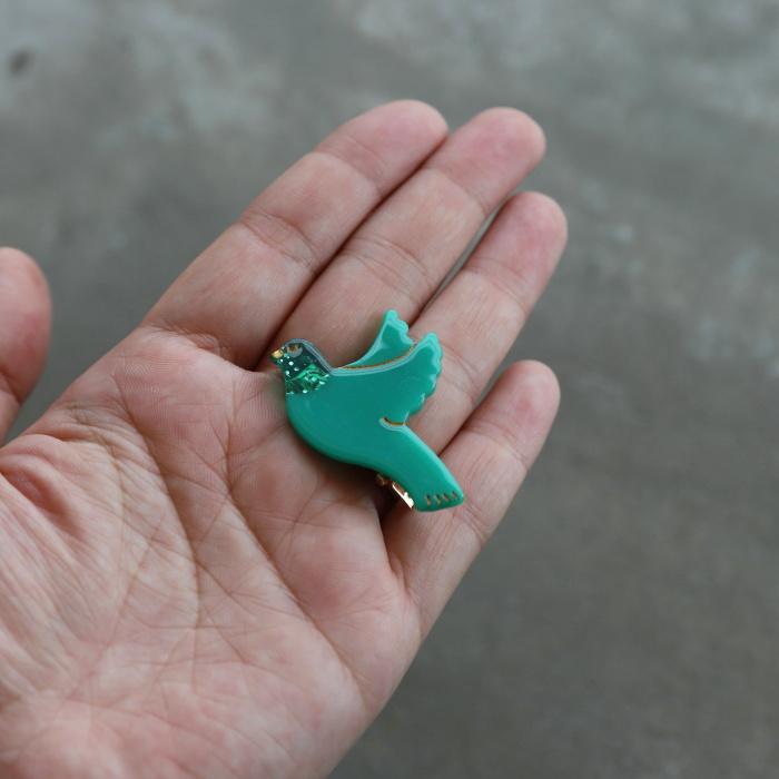 ククシュゼット 正規商品 ヘア アクセ クリップ ヘアピン かわいい 鳥 Coucou Suzette グリーン バード ヘア クリップ Green Bird Hair Clip グリーン