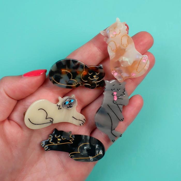 ククシュゼット 正規商品 ヘアアクセ クリップ ピン 猫 かわいい