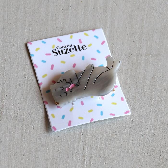 ククシュゼット 正規商品 ヘアアクセ クリップ ピン 猫 かわいい