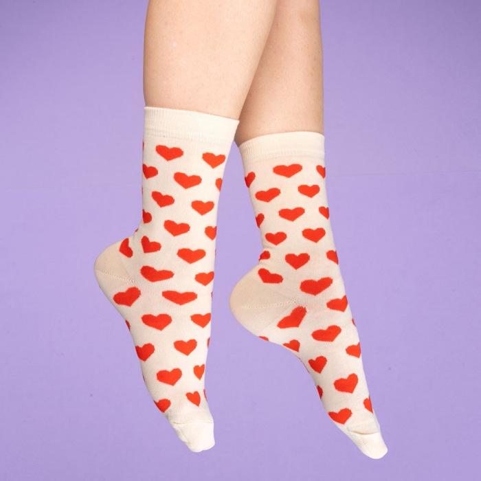 ククシュゼット 正規商品 靴下 レディース かわいい クルー丈 ギフト Coucou Suzette ハート ソックス Heart Socks