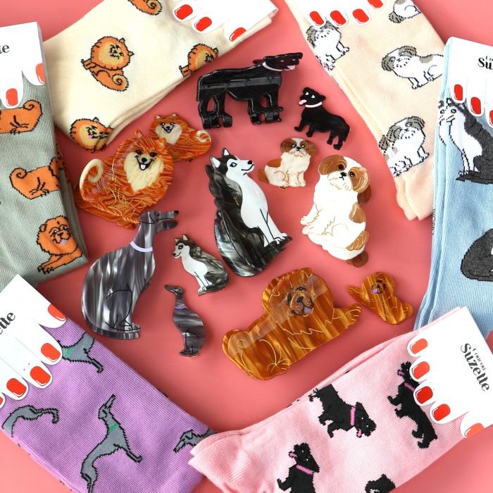 ククシュゼット 正規商品 ヘア アクセ ピン クリップ 犬 かわいい