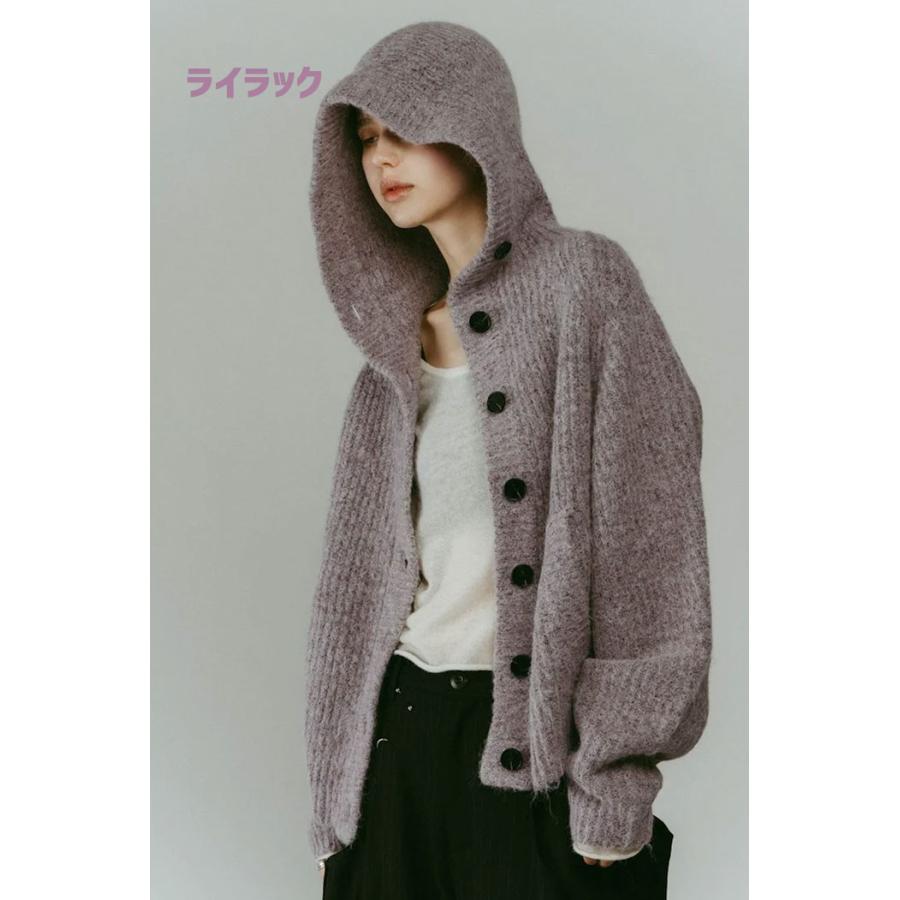 knuthmarf❤︎hooded cardigan knit/gray Knuth Marf（クヌースマーフ） カーディガン フーディー カーディガン