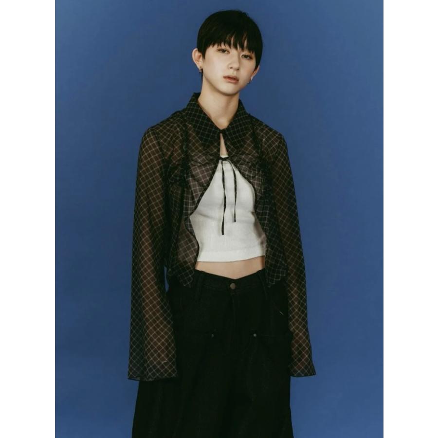【美品】Knuth Marf デザインシアーシャツ ブラック Knuth Marf - デザインシアーシャツ (ブラック) design sheer shirt