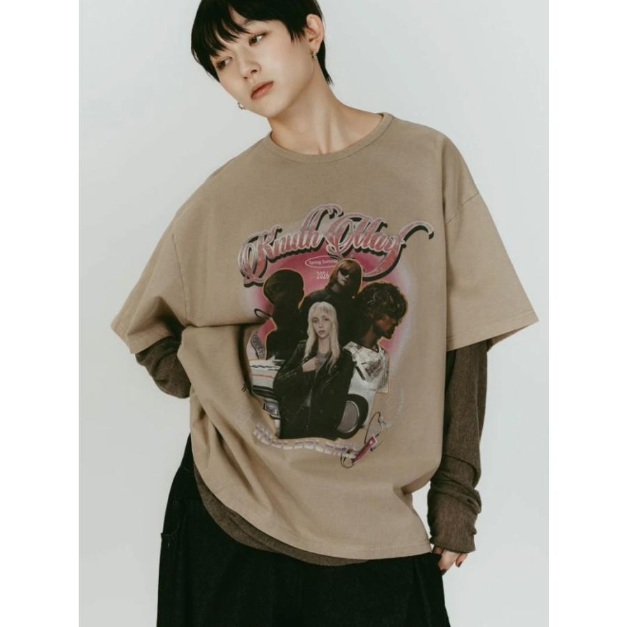 トップス Knuth Marf AI future layered t-shirt Knuth Marf（クヌースマーフ） トップス AI プリントレイヤード T