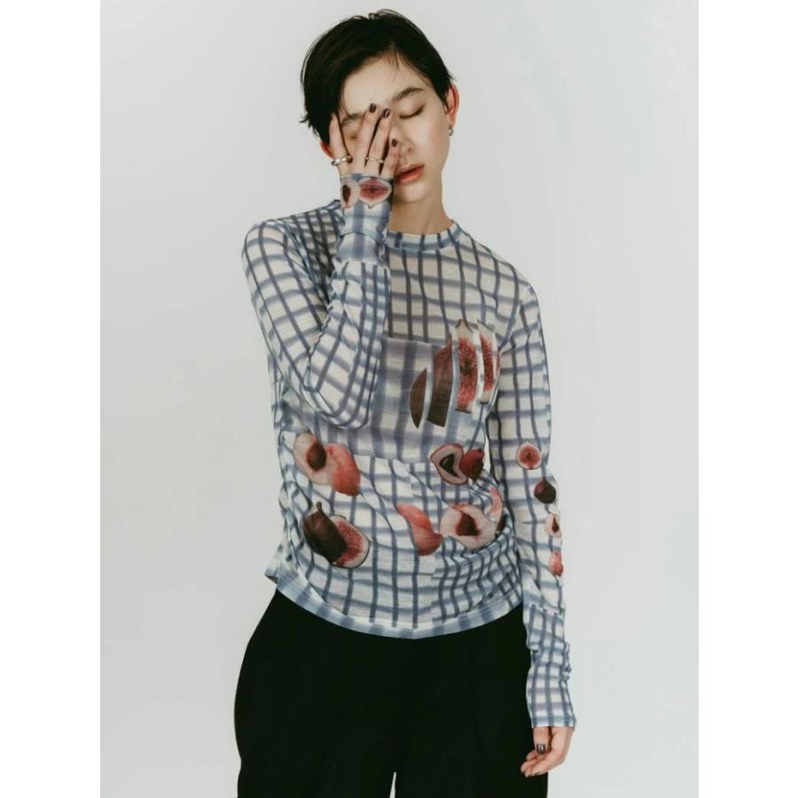 Knuth Marf チェック柄ニット fruit-check print knit/green | KNUTH MARF