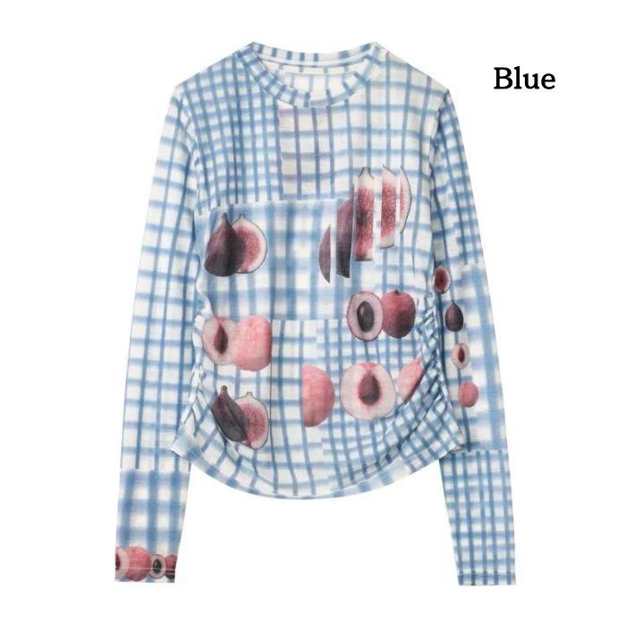 Knuth Marf チェック柄ニット fruit-check print knit/green | KNUTH MARF
