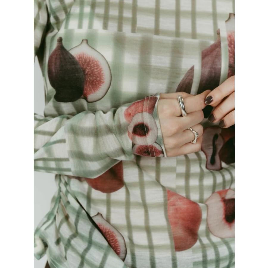 Knuth Marf チェック柄ニット fruit-check print knit/green | KNUTH MARF