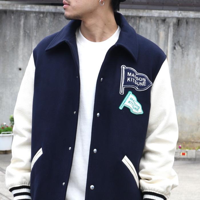 MAISON KITSUNE メゾンキツネ アウター レザー スリーブ ロゴ MAISON KITSUNE メゾンキツネ アウター レザー スリーブ ロゴ