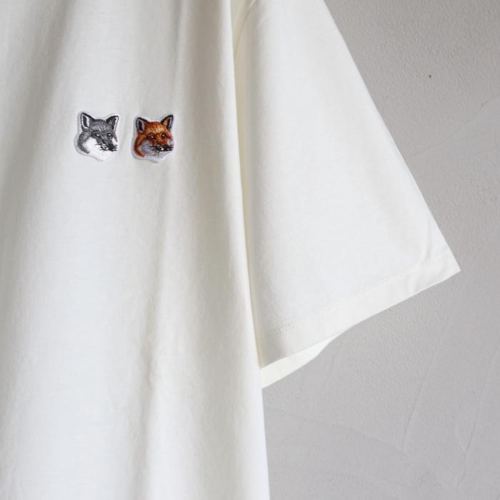 メゾンキツネ Tシャツ MAISON KITSUNE  TEE SHIRT DOUBLE FOX HEAD PATCH ダブル フォックスヘッド パッチ Tシャツ LATE ラテ 2023春夏新作｜charger｜09