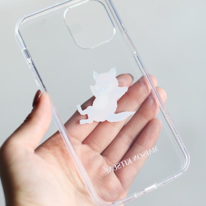 メゾンキツネ iPhoneケース MAISON KITSUNE チラックスiPhoneケース CHILLAX FOX IPHONE CASE クリア/ダークネイビー 2色展開　iPhone 12/12Pro対応｜charger｜14