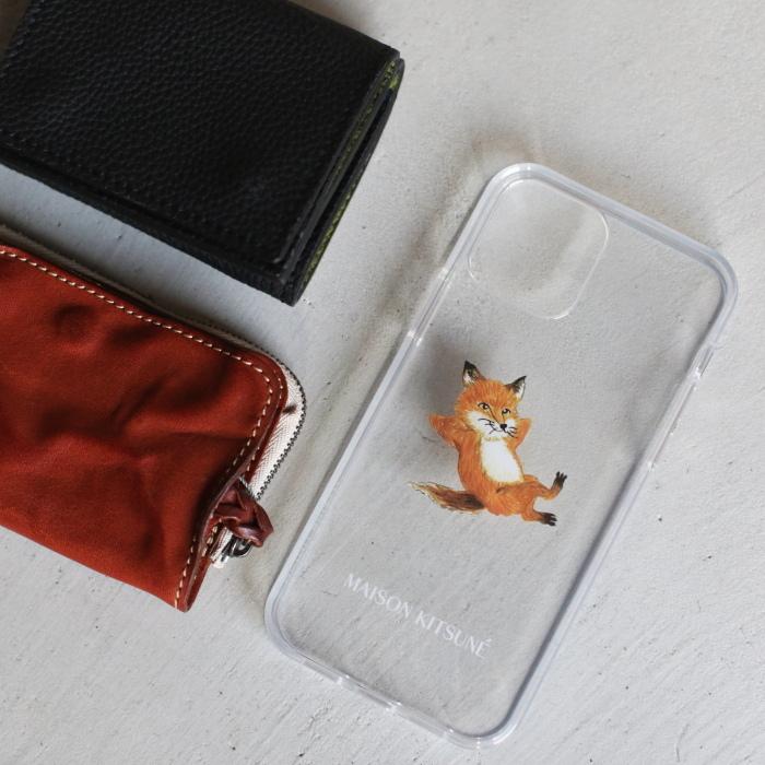 メゾンキツネ iPhoneケース MAISON KITSUNE チラックスiPhoneケース CHILLAX FOX IPHONE CASE クリア/ダークネイビー 2色展開　iPhone 12/12Pro対応｜charger｜19