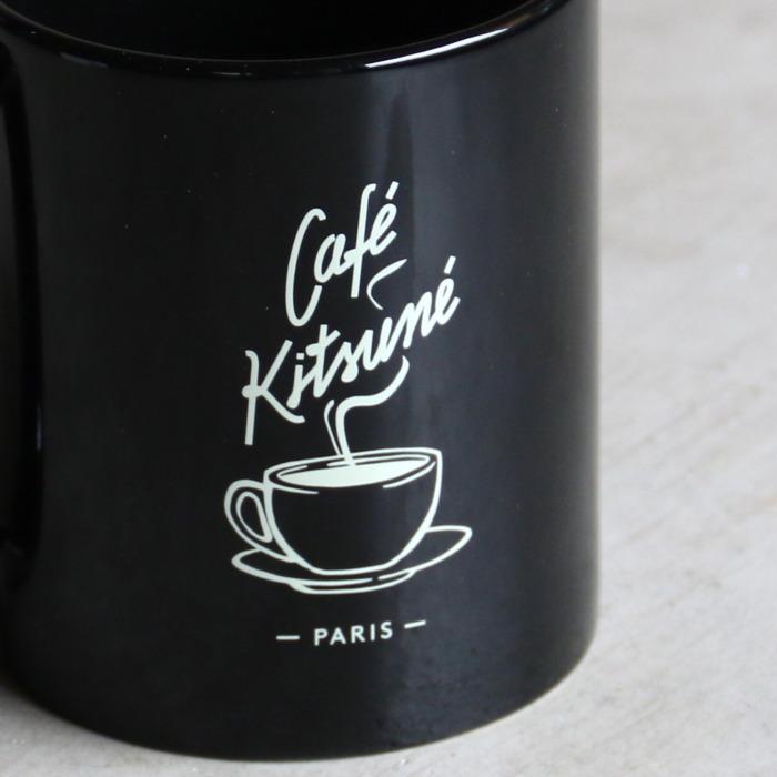 メゾンキツネ 雑貨 マグカップ おしゃれ MAISON KITSUNE カフェ キツネ コーヒー マグ CAFE KITSUNE COFFEE MUG ブラック BLACK 2024春夏新作｜charger｜02