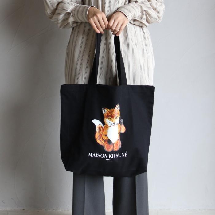 メゾンキツネ バッグ MAISON KITSUNE オールライト フォックス トートバッグ ALL RIGHT FOX CLASSIC TOTE BAG  エクリュ/ブラック 2色展開 2021秋冬新作｜charger｜16