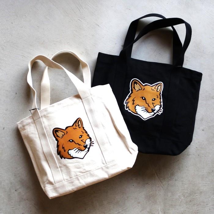 MAISON KITSUNE メゾンキツネ トートバッグ フォックス ヘッド MAISON KITSUNE メゾンキツネ トートバッグ フォックス ヘッド