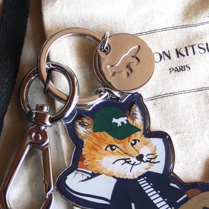 メゾンキツネ キーホルダー 小物 MAISON KITSUNE ドレス フォックス キーリング DRESSED FOX KEYRING ネイビー NAVY 2023春夏新作｜charger｜05