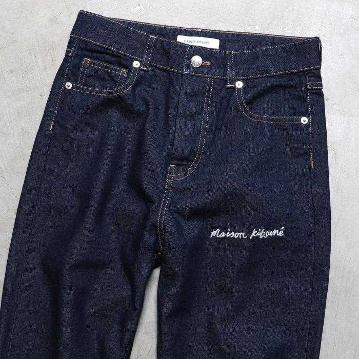 MAISON KITSUNE メゾンキツネ レディース デニム ロゴ刺繍 ハイ MAISON KITSUNE メゾンキツネ レディース デニム ロゴ刺繍 ハイ