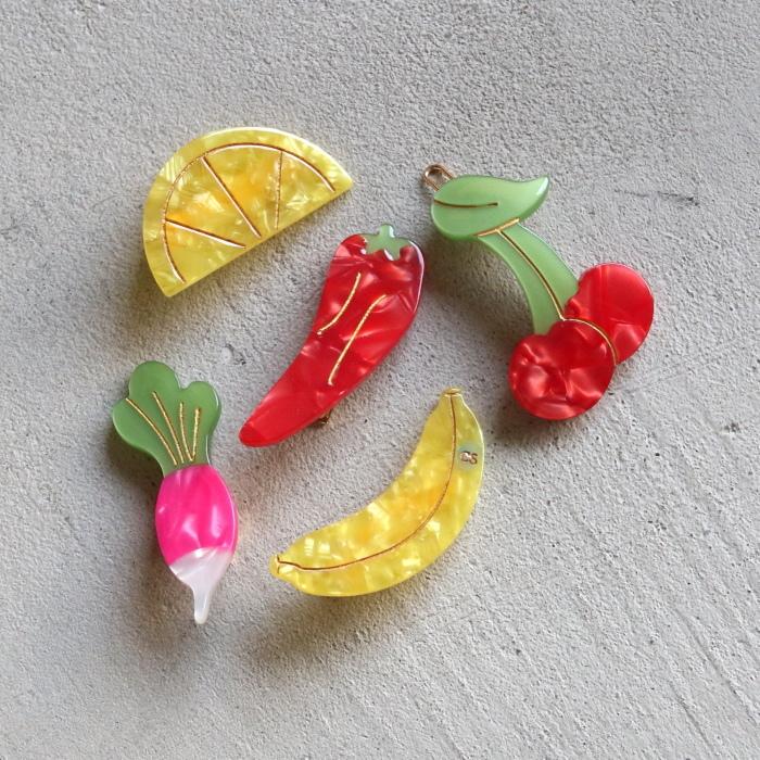 ククシュゼット 正規商品 ヘアアクセ クリップ ピン ヘアピン フルーツ