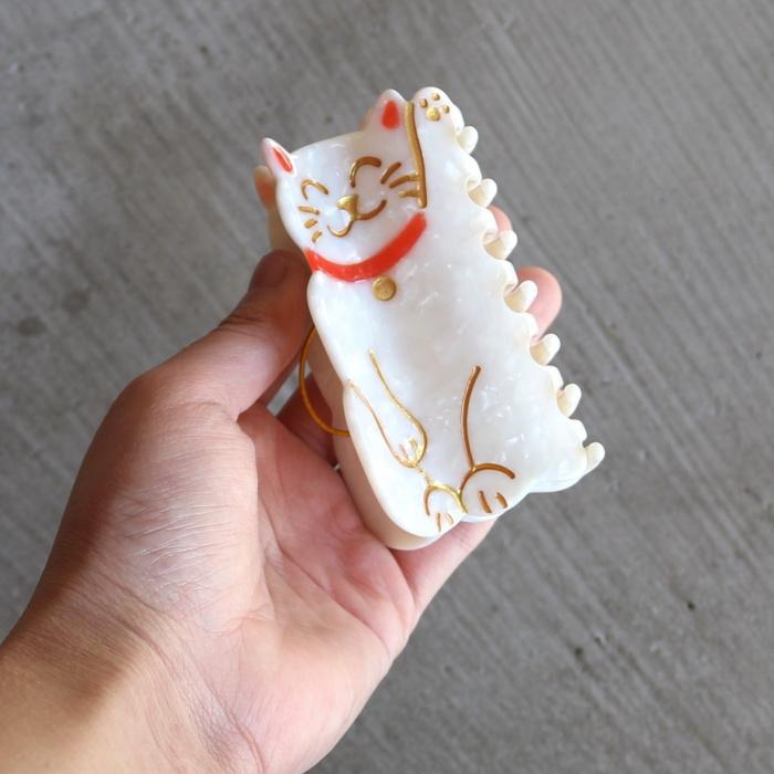 揺れる招き猫、白黒、シャンパンピンクカラー水晶【加工クラック染め】 Amazon.co.jp: ご縁猫 ジュエリーキャット(S-SIZE ピンク Pink